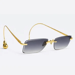 BV1699LA Gold Grey Rimless Sunglasses