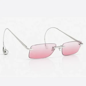 BV1699LA Silver Pink Gradient Rimless Sunglasses