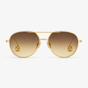 BV1701LA Gold Brown Gradient Aviator Sunglasses