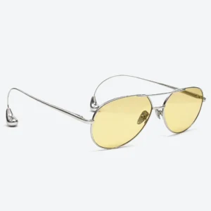 BV1701LA Silver Yellow Aviator Sunglasses