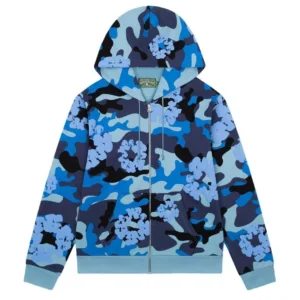 Denim Tears Cotton Wreath Zip Hoodie Blue Camo