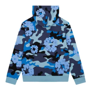 Denim Tears Cotton Wreath Zip Hoodie Blue Camo
