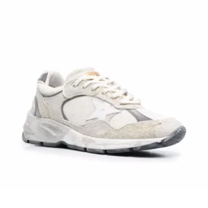 Women's Dad-Star in suede and mesh with white leather star and beige leather heel tab