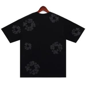 Denim Tears Black Cotton Wreath T-Shirt Tonal Print