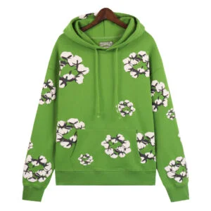 Denim Tears Cotton Wreath Hoodie Green Allover Print