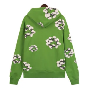 Denim Tears Cotton Wreath Hoodie Green Allover Print