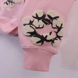 Denim Tears Cotton Wreath Hoodie Soft Pink Allover Print