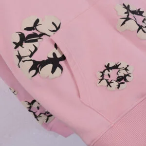 Denim Tears Cotton Wreath Hoodie Soft Pink Allover Print