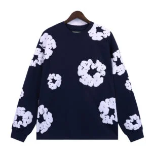 Denim Tears Cotton Wreath Sweater Blue Allover Print