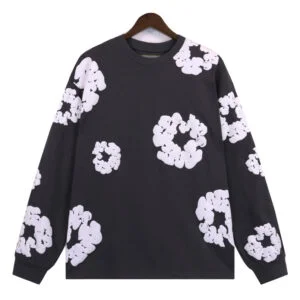 Denim Tears Cotton Wreath Sweater Charcoal Grey Allover Print