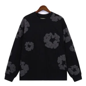 Denim Tears Cotton Wreath Sweater Dark Grey Allover Print