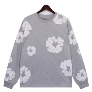 Denim Tears Cotton Wreath Sweater Grey Allover Print