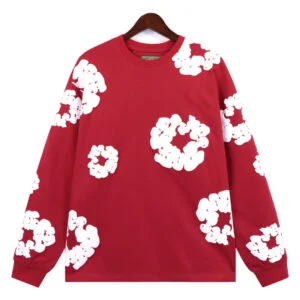Denim Tears Cotton Wreath Sweater Red Allover Print