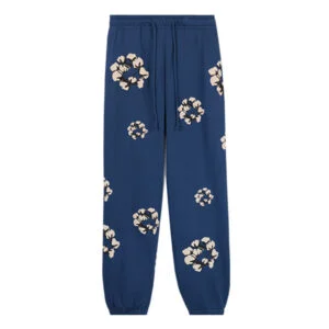 Denim Tears Cotton Wreath Sweatpants Blue Allover Print