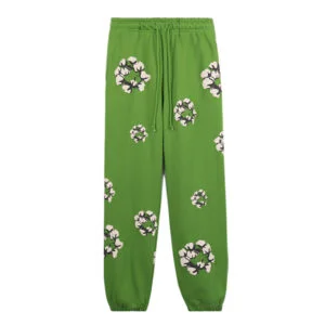 Denim Tears Cotton Wreath Sweatpants Green Allover Print