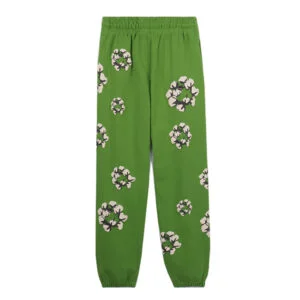 Denim Tears Cotton Wreath Sweatpants Green Allover Print