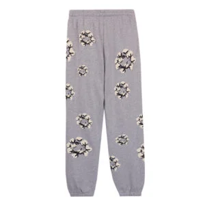 Denim Tears Cotton Wreath Sweatpants Grey Allover Print