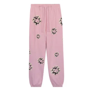 Denim Tears Cotton Wreath Sweatpants Pink Allover Print