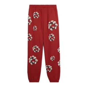 Denim Tears Cotton Wreath Sweatpants Red Allover Print