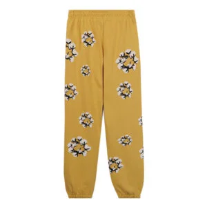 Denim Tears Cotton Wreath Sweatpants Yellow Allover Print