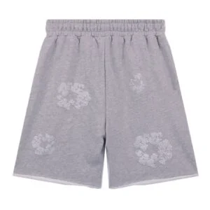 Denim Tears Grey Cotton Wreath Shorts White Print