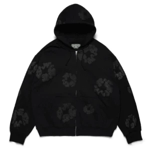 Denim Tears Cotton Wreath Zip Hoodie Black