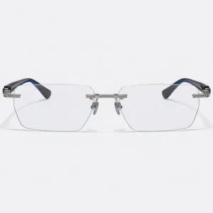 Pierre BPX-150C-53 Rimless Optical Glasses Silver Blue