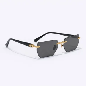 Pierre BPX-150C-53 Rimless Sunglasses Gold Black