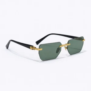 Pierre BPX-150C-53 Rimless Sunglasses Gold Green