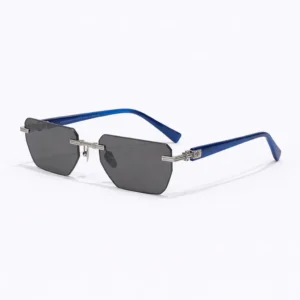 Pierre BPX-150C-53 Rimless Sunglasses Silver Blue