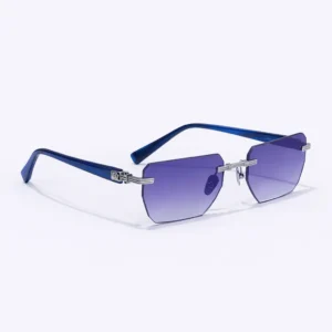 Pierre BPX-150C-53 Rimless Sunglasses Silver Purple