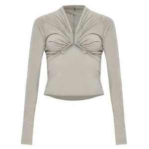 Rick Owens draped-neck long-sleeve T-shirt