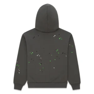 Sp5der Web Graphic Hoodie Charcoal Green