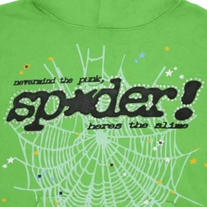 Sp5der Web Graphic Hoodie Green