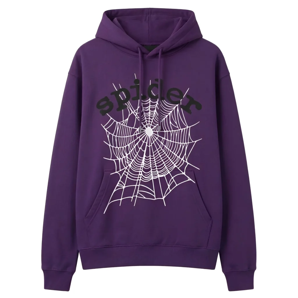 Sp5der Web Graphic Hoodie Purple