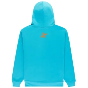Sp5der Web Graphic Hoodie Turquoise Orange