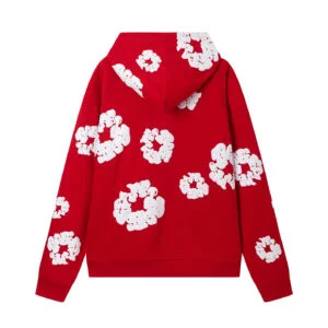 Denim Tears Cotton Wreath Zip Hoodie Red