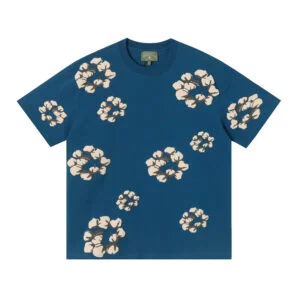 Denim Tears Blue Cotton Scattered Wreath Print T-Shirt