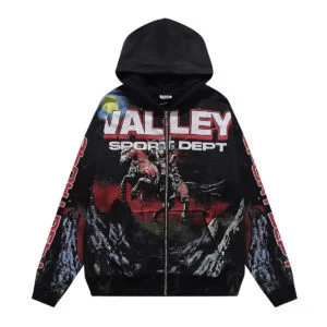 Vale Forever Valley Sport Dept Zip Hoodie 'Black/Red Graphic'