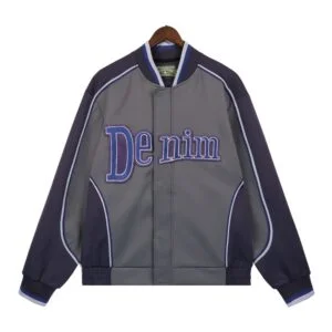 Denim Tears Varsity Jacket Grey Navy