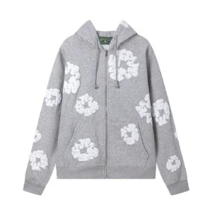 Denim Tears Cotton Wreath Zip Hoodie Grey