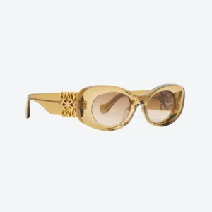 Beveled Oval Maxi Anagram Sunglasses Beige