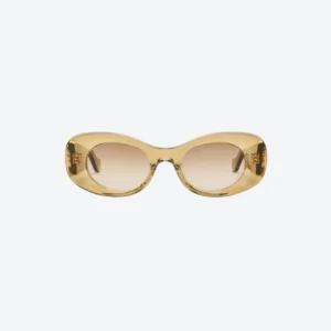 Beveled Oval Maxi Anagram Sunglasses Beige