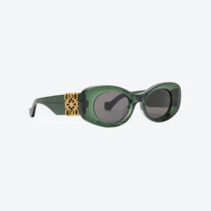 Beveled Oval Maxi Anagram Sunglasses Dark Green
