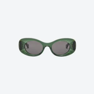 Beveled Oval Maxi Anagram Sunglasses Dark Green