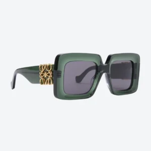 Beveled Square Maxi Anagram Sunglasses Dark Green