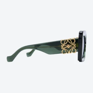 Beveled Square Maxi Anagram Sunglasses Dark Green
