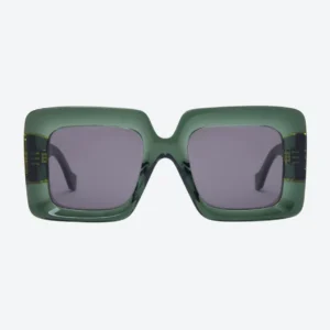 Beveled Square Maxi Anagram Sunglasses Dark Green