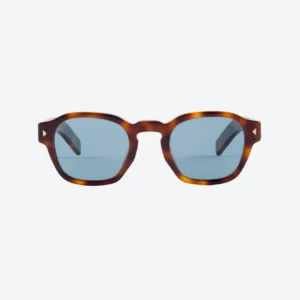 tortoiseshell sunglasses with the iconic metal plaque