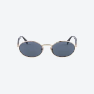 Vintage-Inspired Oval Sunglasses – Gold Frame